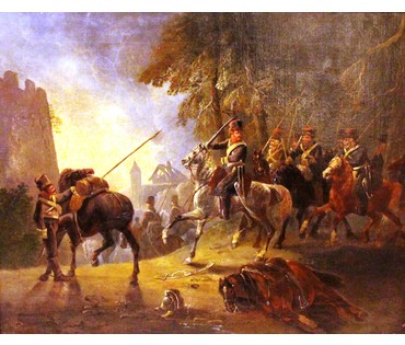 Пара картин "Сцены войны 1812 года". Gessner, Conrad (1764-1826) Zurich.1818 год. (артикул №121) - фото №2