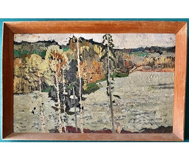 Сумарев В.Ф " Беларускія прасторы", 1962г. Холст, масло. Размер 30х48,5 см. № 2514 (артикул №2514) - фото №2