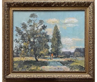 Исаёнок Н.И. На радзіме Ваньковіча. "Алея ў Калюжыцы", 2005г. Холст, масло. Размер 60х70 см. № 2553 (артикул №2553) - фото №3