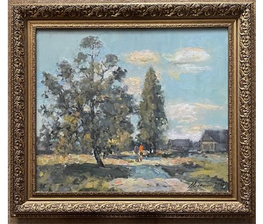 Исаёнок Н.И. На радзіме Ваньковіча. "Алея ў Калюжыцы", 2005г. Холст, масло. Размер 60х70 см. № 2553 (артикул №2553) - фото №2