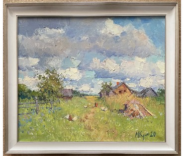 Крот М.Ф "Облачный день в Полевиже", 2020г. Холст, масло. Размер 60х70 см. № 2555 (артикул №2555) - фото №3