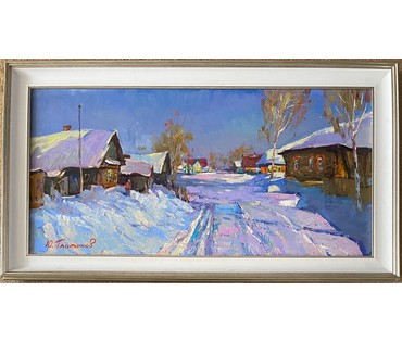 Платонов Ю.В "Январь", 2023г. Холст, масло. Размер 40х80 см. № 2556 (артикул №2556) - фото №3