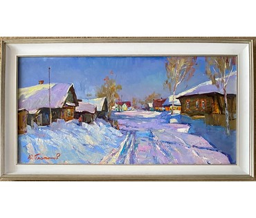 Платонов Ю.В "Январь", 2023г. Холст, масло. Размер 40х80 см. № 2556 (артикул №2556) - фото №4