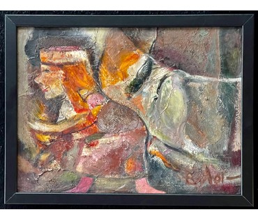 Акулов В.И. "Пробуждение", 2001г. ДВП, масло. Размер 30х40 см. № 2588 (артикул №2588) - фото №12