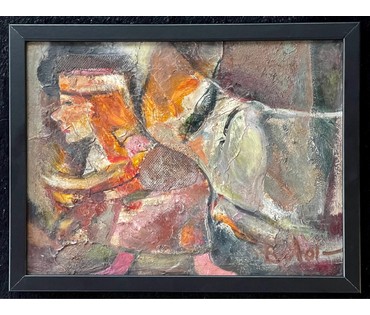 Акулов В.И. "Пробуждение", 2001г. ДВП, масло. Размер 30х40 см. № 2588 (артикул №2588) - фото №11