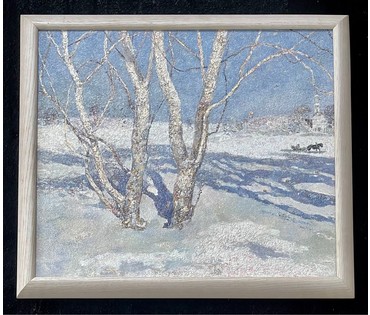 Барановский А.В "Зімка",2006г. Холст, масло. Размер 50х49 см. № 2614 (артикул №2614) - фото №3
