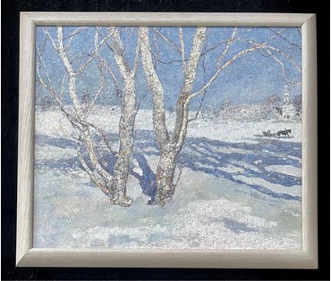 Барановский А.В "Зімка",2006г. Холст, масло. Размер 50х49 см. № 2614 (артикул №2614) - фото №4