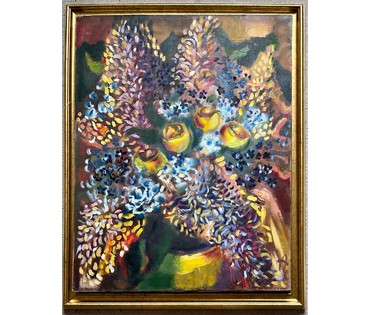 Клименко А.И "Цветы в жёлтой вазе", 2002г. Холст, масло. размер 70х55 см. № 2630 (артикул №2630) - фото №4