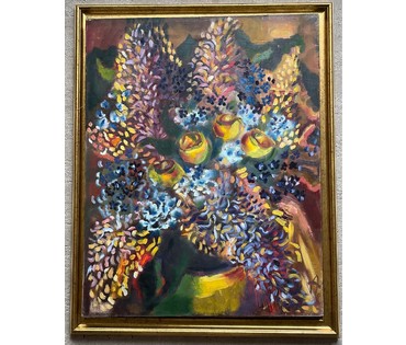 Клименко А.И "Цветы в жёлтой вазе", 2002г. Холст, масло. размер 70х55 см. № 2630 (артикул №2630) - фото №5