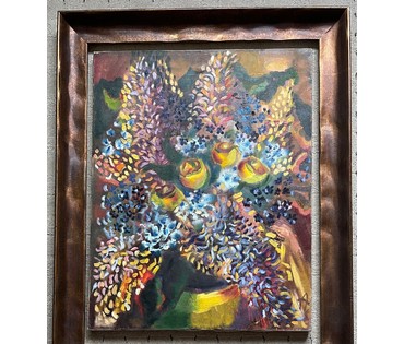 Клименко А.И "Цветы в жёлтой вазе", 2002г. Холст, масло. размер 70х55 см. № 2630 (артикул №2630) - фото №6