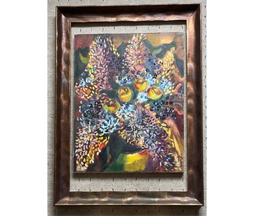Клименко А.И "Цветы в жёлтой вазе", 2002г. Холст, масло. размер 70х55 см. № 2630 (артикул №2630) - фото №7