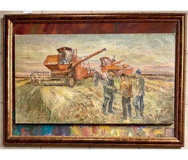 Иванова В.В "Нивы Алтая". Холст, масло. Размер 53х95 см. № 2633 (артикул №2633) - фото №4