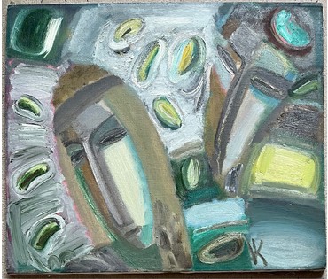 Клименко И.Д "Знакомство", 1993г. Холст, масло. Размер 66х77 см. № 2638 (артикул №2638) - фото №1