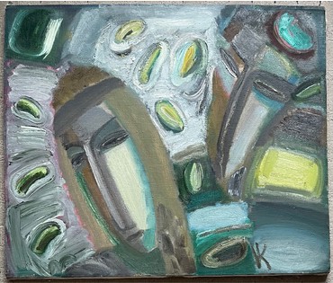 Клименко И.Д "Знакомство", 1993г. Холст, масло. Размер 66х77 см. № 2638 (артикул №2638) - фото №2
