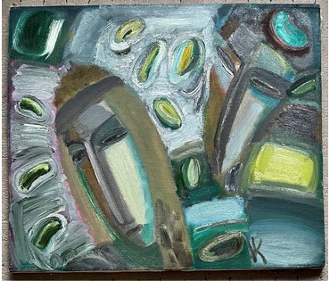 Клименко И.Д "Знакомство", 1993г. Холст, масло. Размер 66х77 см. № 2638 (артикул №2638) - фото №3