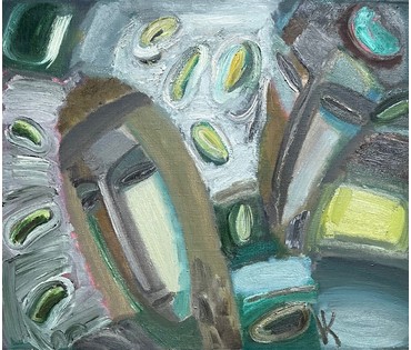 Клименко И.Д "Знакомство", 1993г. Холст, масло. Размер 66х77 см. № 2638 (артикул №2638) - фото №4