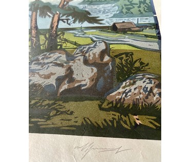 Мешков В.И.- Народный художник. Линогравюра. Размер 38,5х52 см. (артикул №2651) - фото №2