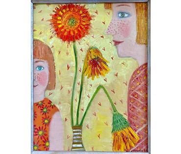 Щемелёва Л.Л "Пусть всегда будет солнце", 2006г. Холст, масло. размер 45х35 см. № 2666 (артикул №2666) - фото №3