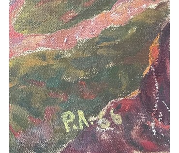 Ландарский Р.Е "Озеро", 1966г. Холст, масло. Размер 47х54 см. № 2682 (артикул №2682) - фото №4