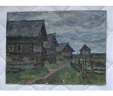 Попович М.И. Картон, масло. 1977г. Размер 44х32 см. № 2685 (артикул №2685) - фото №2