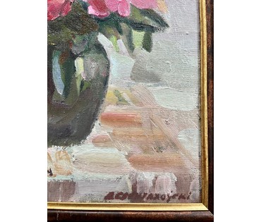 Свентоховский П.В "Букет", 1998г. Холст , масло. Размер 42х39 см. № 2689 (артикул №2689) - фото №6