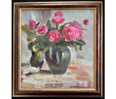 Свентоховский П.В "Букет", 1998г. Холст , масло. Размер 42х39 см. № 2689 (артикул №2689) - фото №2
