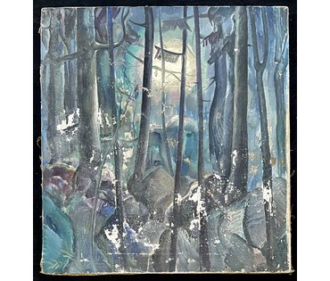 Щемелёв Л.Д. "Лесная сказка". Холст, масло. Размер 65х70 см. № 2692 (артикул №2692) - фото №2