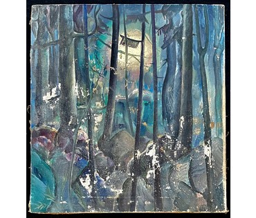 Щемелёв Л.Д. "Лесная сказка". Холст, масло. Размер 65х70 см. № 2692 (артикул №2692) - фото №4