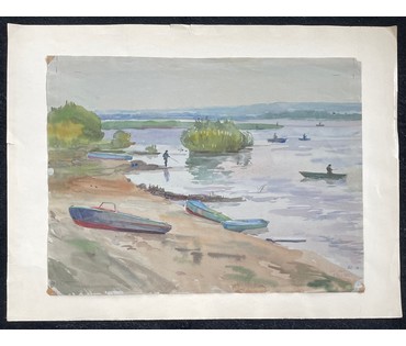 Доморад В.А. Акварель. 1980г. Размер 37,5х50 см. № 2706 (артикул №2706) - фото №1