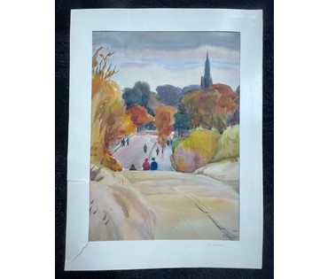 Доморад В.А. "Паланга", 1963г. Акварель. Размер 32,5х43,5 см. № 2708 (артикул №2708) - фото №1