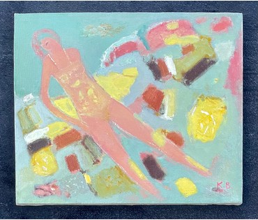 Костюченко В.К "Тёплый день", 1989г. Холст, масло. Размер 50х59,5 см. № 2728 (артикул №2728) - фото №1