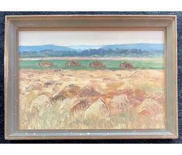 Зайцев Е.А "Пора уборки", 1968г. Картон, масло. Размер 24х33,5 см. № 2743 (артикул №2743) - фото №3