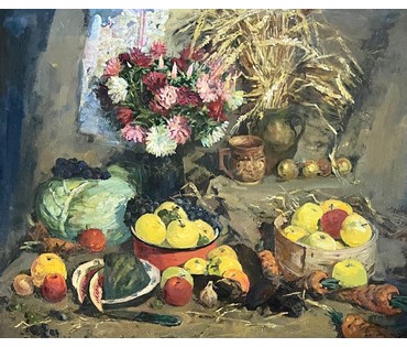 Хмелевский В.В "Натюрморт", 1983г. Холст, масло.Размер 107х79 см. № 2758 (артикул №2758) - фото №4
