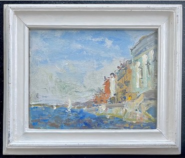 Хмелевский В.В "Свежий ветер над Невой", 1993г. Холст, масло. Размер 24х31 см., с рамой 34х40 см. № 2765 (артикул №2765) - фото №1
