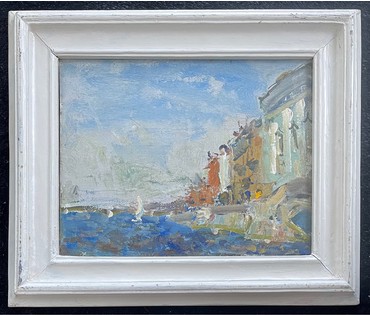 Хмелевский В.В "Свежий ветер над Невой", 1993г. Холст, масло. Размер 24х31 см., с рамой 34х40 см. № 2765 (артикул №2765) - фото №2