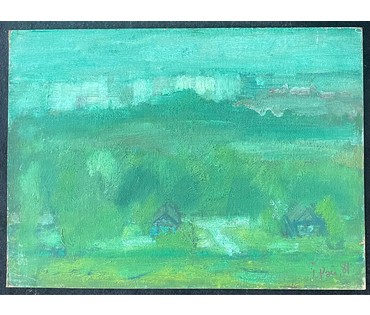 Рей И.П. " Минск", 1981г. Картон, масло. Размер 50х70 см. № 2766 (артикул №2766) - фото №2