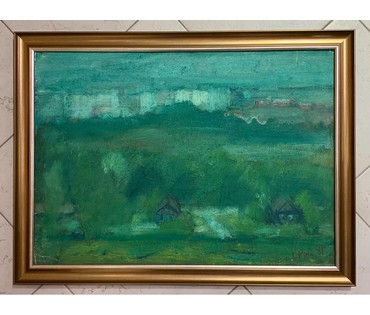 Рей И.П. " Минск", 1981г. Картон, масло. Размер 50х70 см. № 2766 (артикул №2766) - фото №1