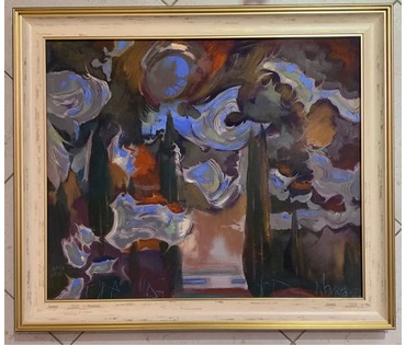 Мара Алесь (Марочкин А.А) " Кіпарысы. Чарнагорыя", 2020г. Холст, масло. Размер 50х60 см. № 2779 (артикул №2779) - фото №1