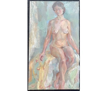 Барановский А.В "Обнажённая", 1987г. Холст, масло.Размер 76х42 см. № 2801 (артикул №2801) - фото №4