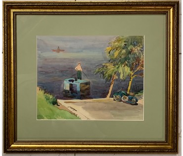 Доморад В.А. Акварель. Размер с рамой и паспарту 44,5х39 см. № 2803 (артикул №2803) - фото №1