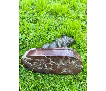 Статуэтка "Бульдог". Вена.Австрия. Бронза, мрамор,камни. Размер 13,5х10,5 см. № 2832 (артикул №2832) - фото №5