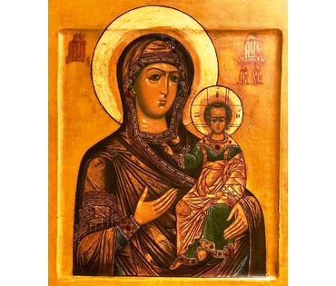 Смоленская Пресвятая Богородица "Одигитрия". Центральная Россия, 19й век. (артикул №3) - фото №2