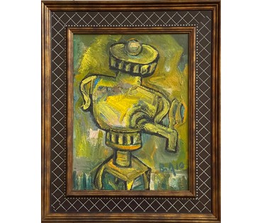Акулов В.И. Авангард. Из серии "Самовары", 2010г. Холст, масло. Размер 30,5х40,5 см. (артикул №2860) - фото №2