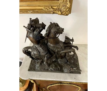 Скульптура "Сражение".Европа,19 век. Бронза. Размер 41,5х40 см. № 2885 (артикул №2885) - фото №2