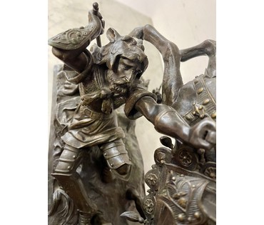 Скульптура "Сражение".Европа,19 век. Бронза. Размер 41,5х40 см. № 2885 (артикул №2885) - фото №3