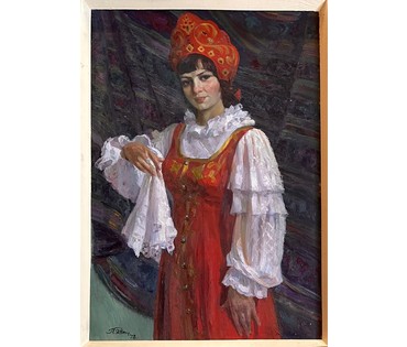 Явич П.М. (ученик Пэна Ю.М) "Комсомолка",1978г. Холст, масло.Размер 100х70 см. № 2890 (артикул №2890) - фото №1