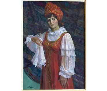 Явич П.М. (ученик Пэна Ю.М) "Комсомолка",1978г. Холст, масло.Размер 100х70 см. № 2890 (артикул №2890) - фото №3