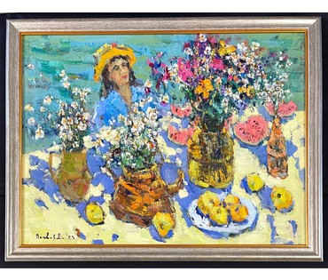 Потворова Т.В "За летним столом",2023г. Холст, масло.Размер 60х80 см. № 2893 (артикул №2893) - фото №2