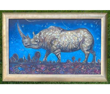 Мартынчук В.М "Носорог", 2006г. Холст, масло.Размер 100х60 см. № 2894 (артикул №2894) - фото №2