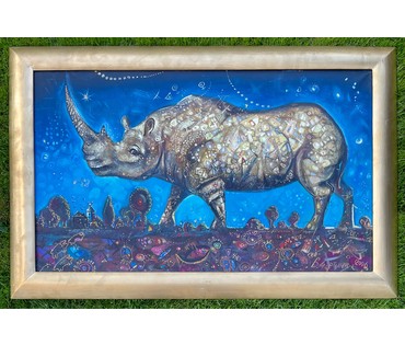 Мартынчук В.М "Носорог", 2006г. Холст, масло.Размер 100х60 см. № 2894 (артикул №2894) - фото №4